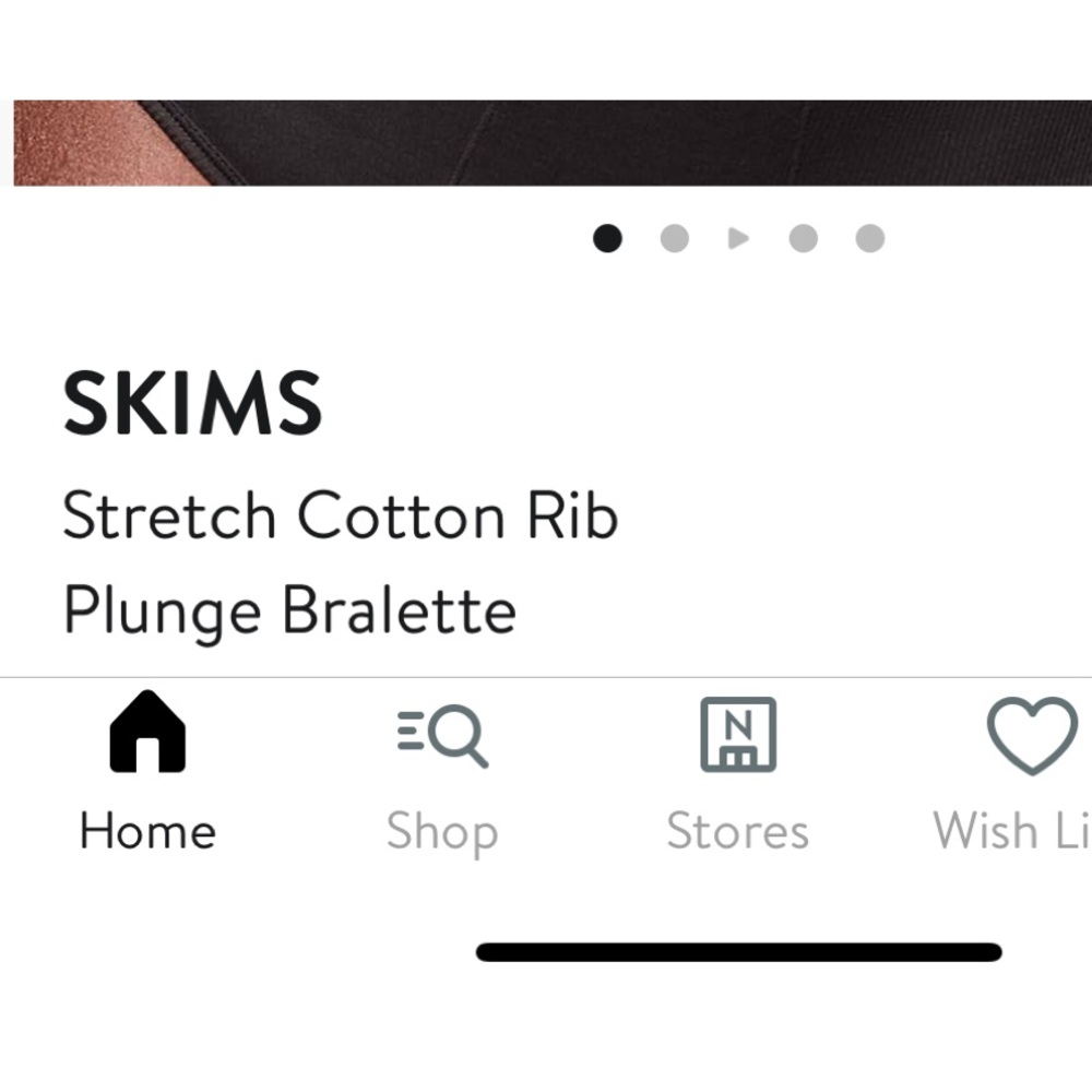 Skims stretch, cotton rib plunge bralette - Picture 2 of 4